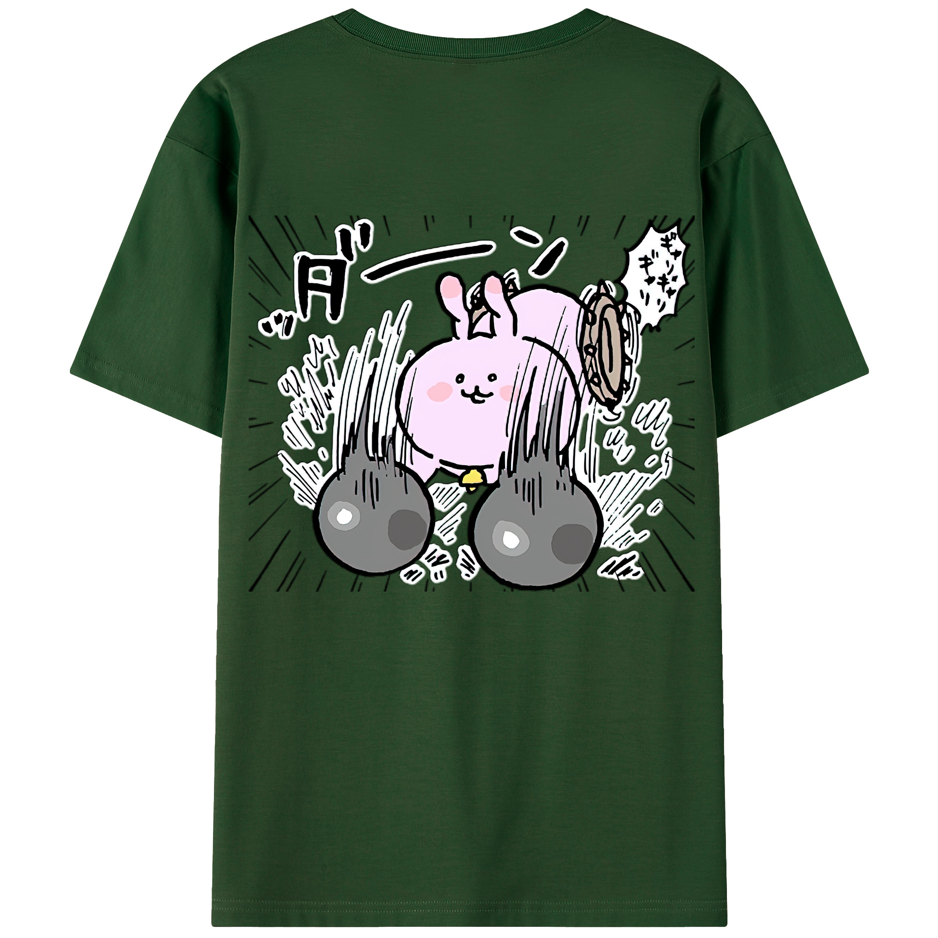 （画像用） ちいかわ うさぎ Chii-kawa usagi 綿100％半袖Tシャツ（背面プリント）